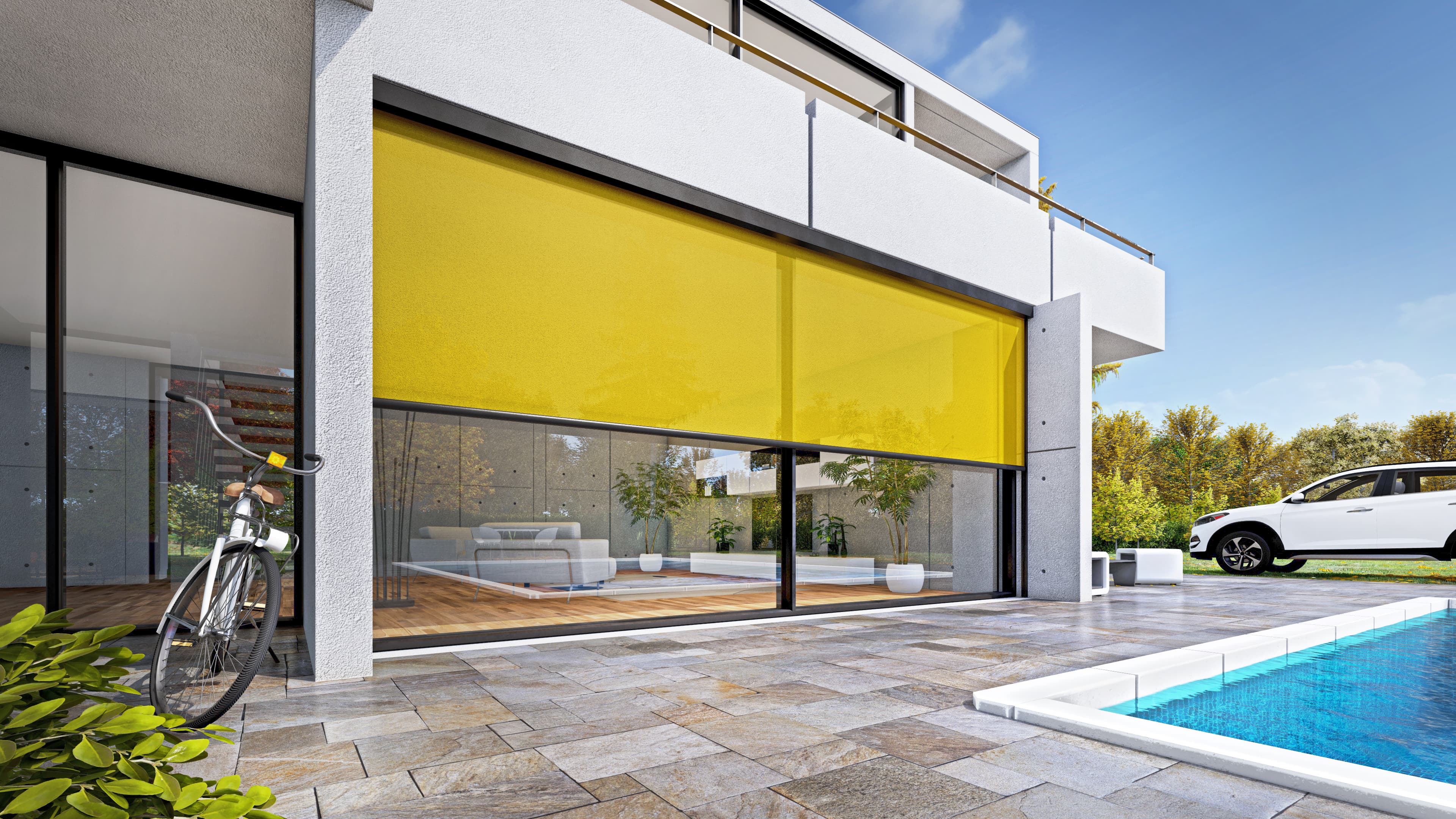 Tenda zip esterna, sistema di schermatura solare