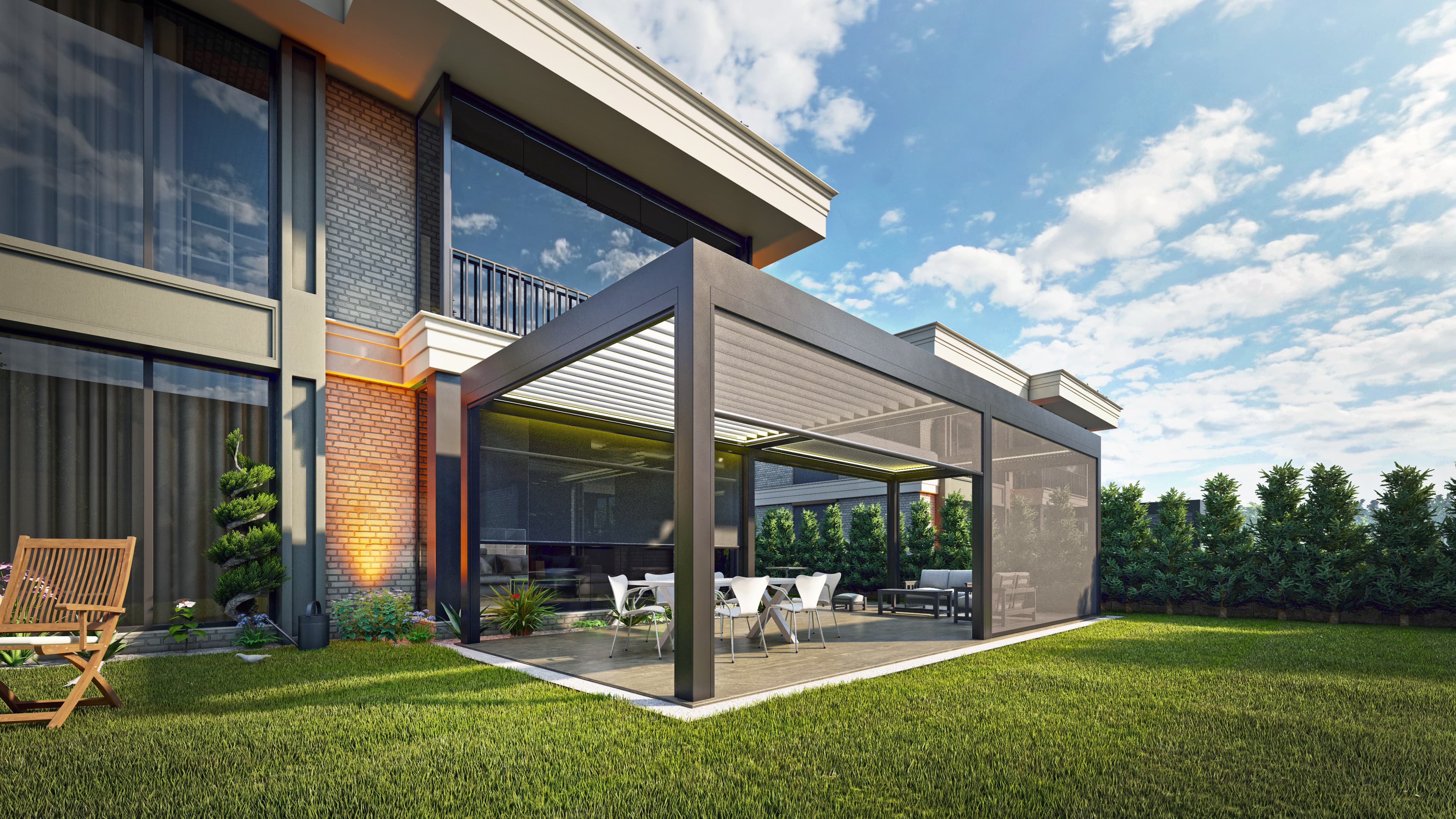 Aluminum louver and extrusion technical detail — wind-load engineered shading system